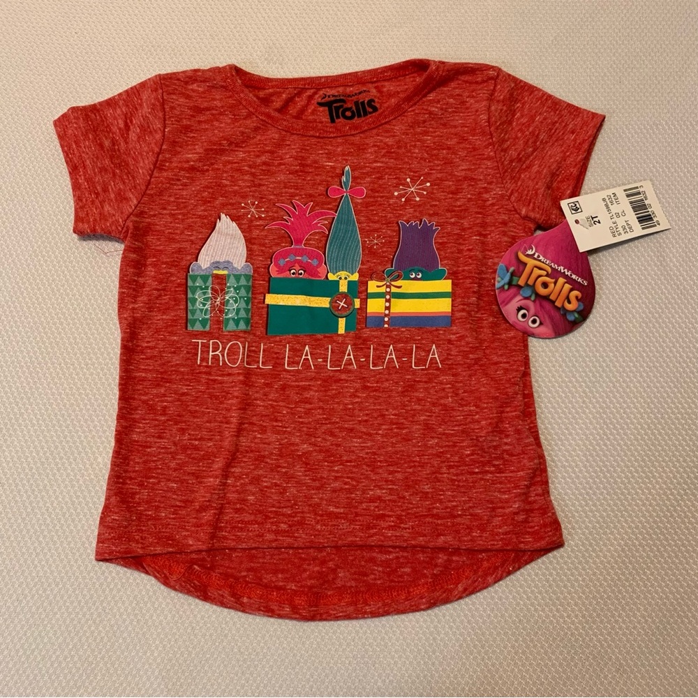 NWT Trolls Girl’s Short Sleeve T Shirt size 2T Red NEW